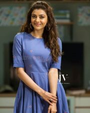 Tamil Actress Kajal Aggarwal Blue Dress Photoshoot Photos 01