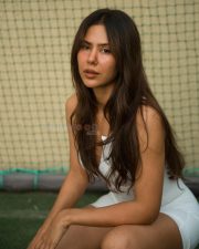 Tempting Sonam Bajwa in a White One Piece Ribbed Unitard with a Zip Up Front and Deep V Neckline Photos 04