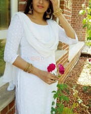 Actress Anjena Kirti White Dress Photos 01
