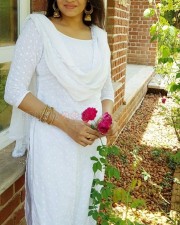 Actress Anjena Kirti White Dress Photos 02
