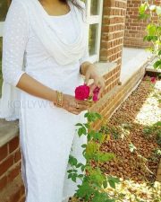 Actress Anjena Kirti White Dress Photos 03