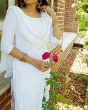 Actress Anjena Kirti White Dress Photos 04