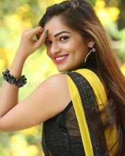 Actress Aswini Beautiful Yellow Saree Photos 06