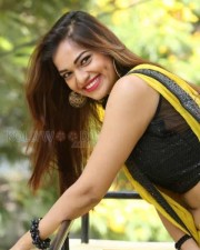 Actress Aswini Beautiful Yellow Saree Photos 08