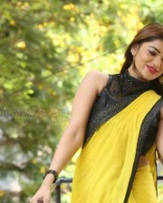 Actress Aswini Beautiful Yellow Saree Photos 12