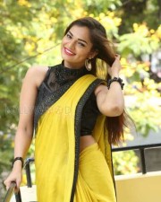Actress Aswini Beautiful Yellow Saree Photos 13