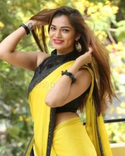 Actress Aswini Beautiful Yellow Saree Photos 15