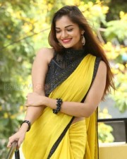Actress Aswini Beautiful Yellow Saree Photos 17