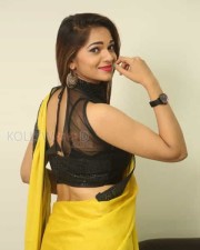 Actress Aswini Beautiful Yellow Saree Photos 43