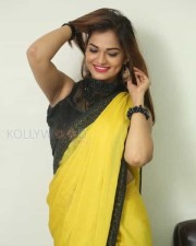 Actress Aswini Beautiful Yellow Saree Photos 49