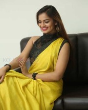 Actress Aswini Beautiful Yellow Saree Photos 51
