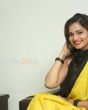 Actress Aswini Beautiful Yellow Saree Photos 52