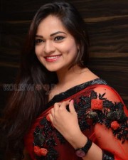 Aswini Hot Red Saree Photos 03
