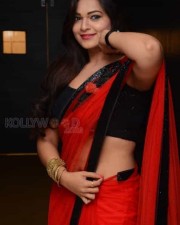 Aswini Hot Red Saree Photos 09