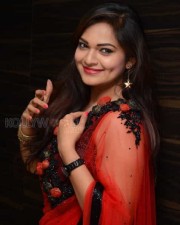 Aswini Hot Red Saree Photos 14
