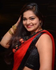 Aswini Hot Red Saree Photos 16