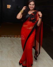 Aswini Hot Red Saree Photos 18