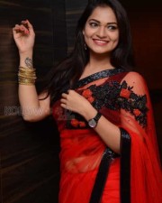 Aswini Hot Red Saree Photos 19