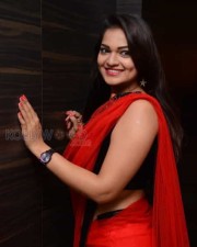 Aswini Hot Red Saree Photos 20