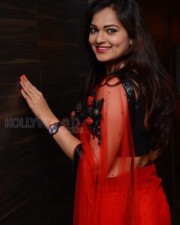 Aswini Hot Red Saree Photos 27