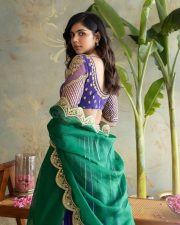 Beautiful Kalyani Priyadarshan in a Blue Purple Green Lehenga with Golden Embroidery Photos 02