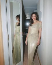 Mesmerizing Kalyani Priyadarshan in a Shimmering Liquid Gold Sequin Floor Length Gown Pictures 09