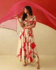 Odum Kuthira Chaadum Kuthira Heroine Kalyani Priyadarshan in a Pink Saree Photos 05