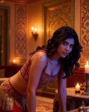 Sexy Kalyani Priyadarshan Bending Over Cleavage in Genie Song Abdi Abdi Photos 04