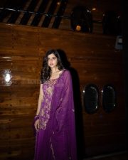 South Indian Actress Kalyani Priyadarshan in a Deep Purple Anarkali Suit Pictures 06