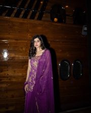 South Indian Actress Kalyani Priyadarshan in a Deep Purple Anarkali Suit Pictures 06