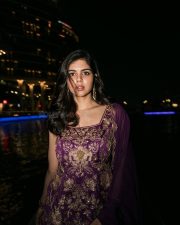 South Indian Actress Kalyani Priyadarshan in a Deep Purple Anarkali Suit Pictures 08