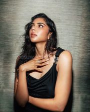 Stunning Kalyani Priyadarshan in a Versace Medusa Draped Gown with a Bold Thigh Slit Photos 07