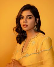 Stunningly Beautiful Kalyani Priyadarshan in a Yellow Kurta Set Photos 01