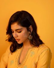 Stunningly Beautiful Kalyani Priyadarshan in a Yellow Kurta Set Photos 02