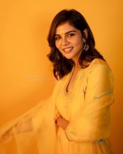 Stunningly Beautiful Kalyani Priyadarshan in a Yellow Kurta Set Photos 04