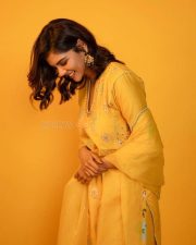 Stunningly Beautiful Kalyani Priyadarshan in a Yellow Kurta Set Photos 06