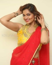 Tollywood Beauty Aswini Red Saree Photos 10