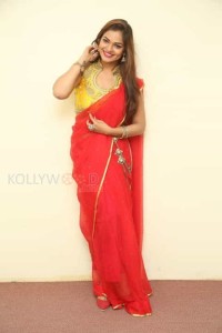 Tollywood Beauty Aswini Red Saree Photos 20