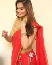 Tollywood Beauty Aswini Red Saree Photos 22