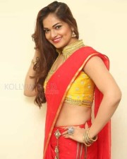 Tollywood Beauty Aswini Red Saree Photos 23