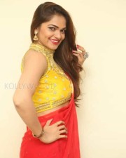 Tollywood Beauty Aswini Red Saree Photos 26