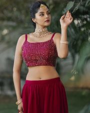 Actress Sanam Shetty in a Pink Embellished Silk Co Ords Photos 04