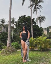 Bold and Hot Poonam Bajwa in a Black One Piece Swimsuit Pictures 04