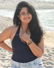 Charming Actress Poonam Bajwa in a Black Halter Swimsuit Top Photos 02