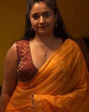 Charming Actress Poonam Bajwa in a Orange Chiffon Saree Photos 02