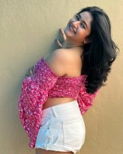 Chic Actress Poonam Bajwa in a Rose Gold Lehenga Photos 04