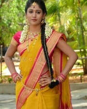 Actress Chandini Chowdary Traditional Saree Photos 08