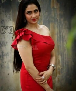 Actress Komal Sharma Red Dress Photoshoot Pictures 01