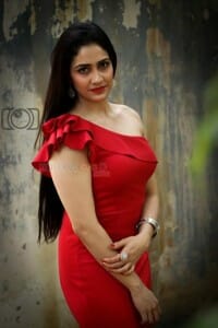 Actress Komal Sharma Red Dress Photoshoot Pictures 01