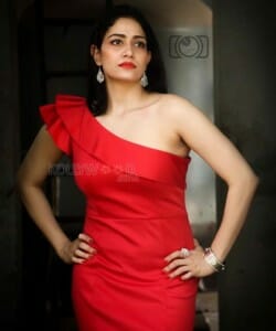 Actress Komal Sharma Red Dress Photoshoot Pictures 06